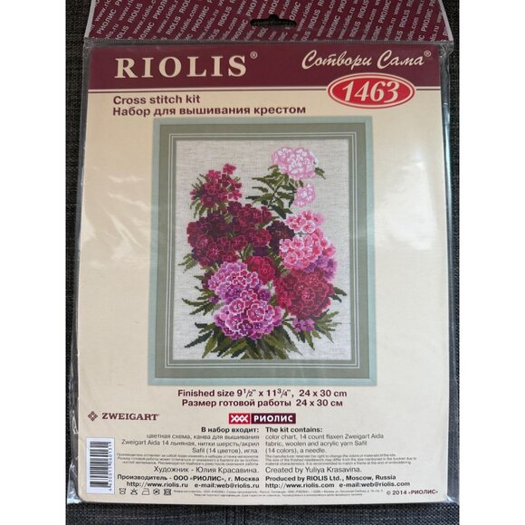 RIOLIS Counted Cross Stitch, Sweet William, Kit #1463 - Picture 1 of 4